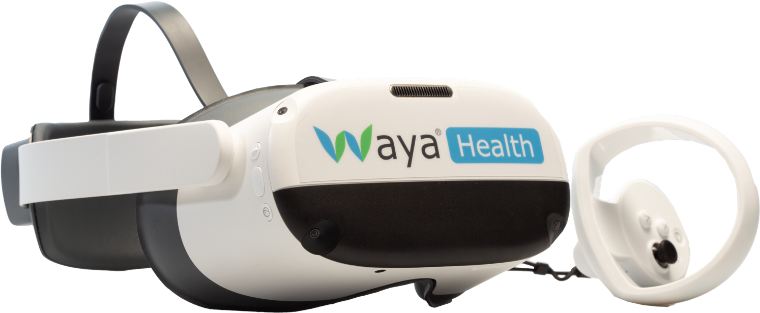 A Waya health virtual reality headset.